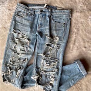 Rag & Bone Dre Cropped Distressed Boyfriend Jeans